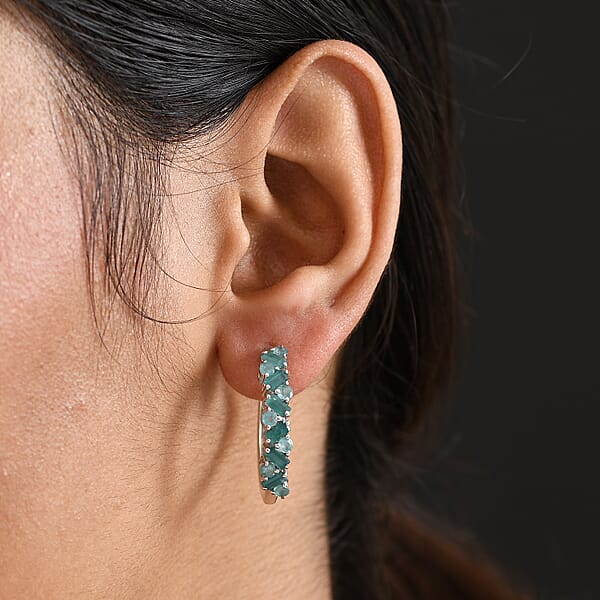 Shop Lc D'Joy Premium Grandidierite 2.50 Ctw Art Deco Earrings In Rhodium Over Sterling Silver