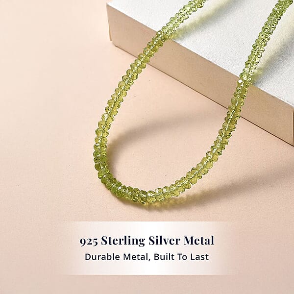 Shop Lc D'Joy Premium Hebei Peridot 75.00 Ctw Beaded Necklace In 18K Vermeil Yellow Gold Over Sterling Silver 18-20 Inches