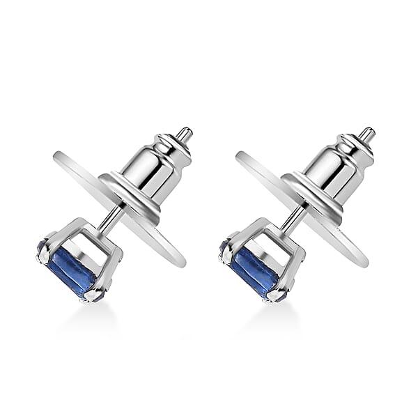 Shop Lc D'Joy Premium Kashmir Kyanite 1.20 Ctw Starborn Echoes Earrings In Rhodium Over Sterling Silver