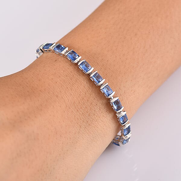 Shop Lc D'Joy Premium Kashmir Kyanite 16.75 Ctw Midnight Heirloom Bracelet In Rhodium Over Sterling Silver (7.25 In)