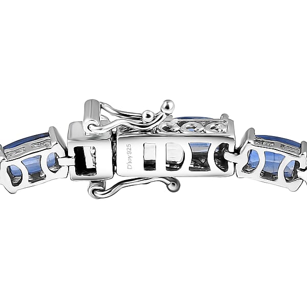 Shop Lc D'Joy Premium Kashmir Kyanite 16.75 Ctw Midnight Heirloom Bracelet In Rhodium Over Sterling Silver (7.25 In)