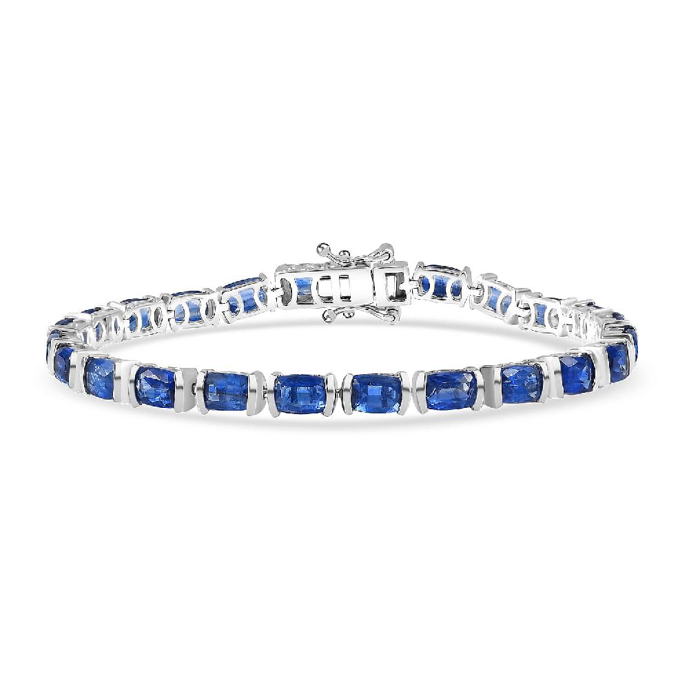 shop lc D'Joy Premium Kashmir Kyanite 16.75 ctw Midnight Heirloom Bracelet in Rhodium Over Sterling Silver (7.25 In)