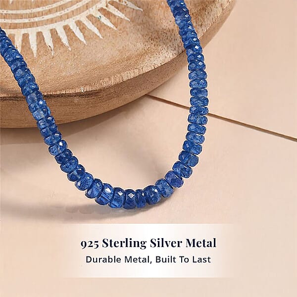 Shop Lc D'Joy Premium Kashmir Kyanite 95.00 Ctw Beaded Necklace In Rhodium Over Sterling Silver 18-20 Inches