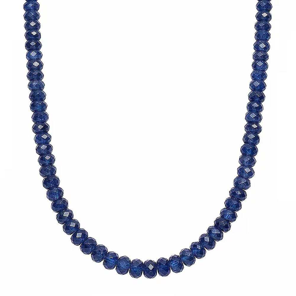 shop lc D'Joy Premium Kashmir Kyanite 95.00 ctw Beaded Necklace in Rhodium Over Sterling Silver 18-20 Inches