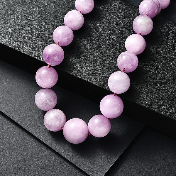 Shop Lc D'Joy Premium Kunzite 580.00 Ctw Beaded Necklace In Rhodium Over Sterling Silver 18 Inches