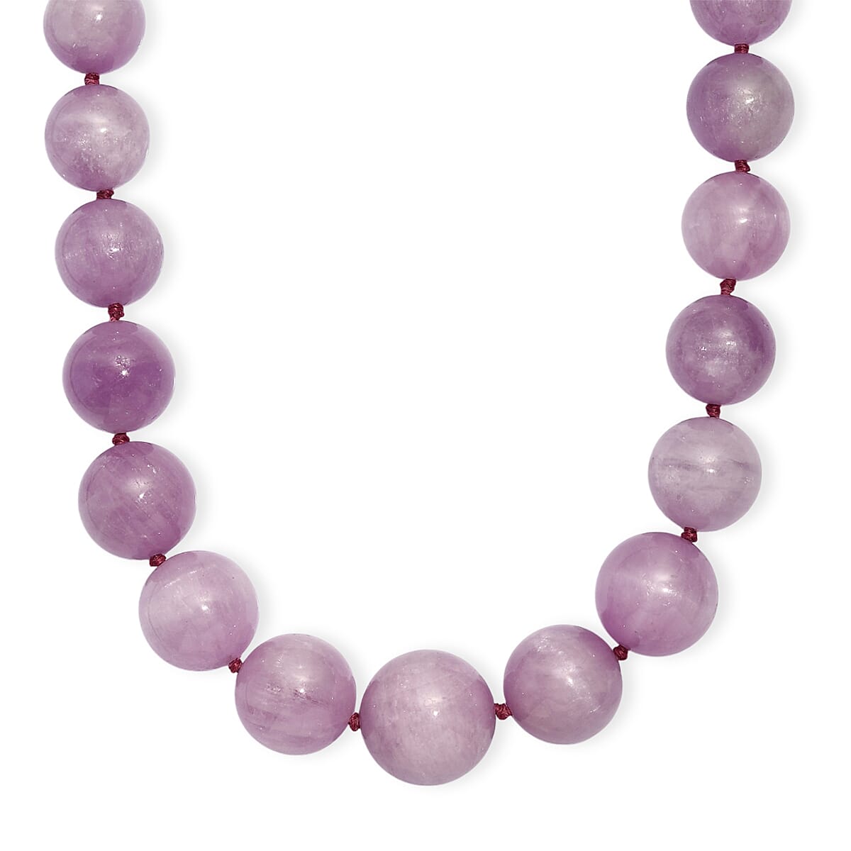 shop lc D'Joy Premium Kunzite 580.00 ctw Beaded Necklace in Rhodium Over Sterling Silver 18 Inches