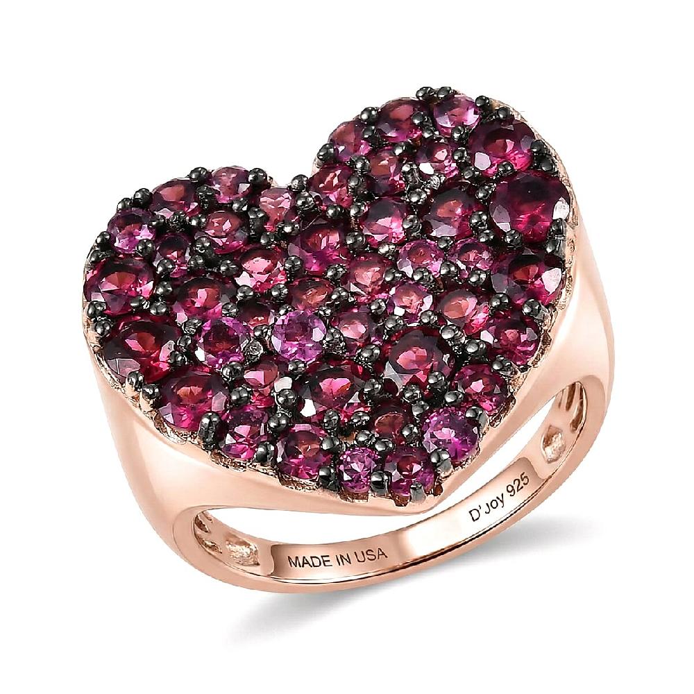 shop lc D'Joy Premium Malawi Magenta Garnet 4.50 ctw Twilight Romance Ring in 18K Vermeil Rose Gold Over Sterling Silver