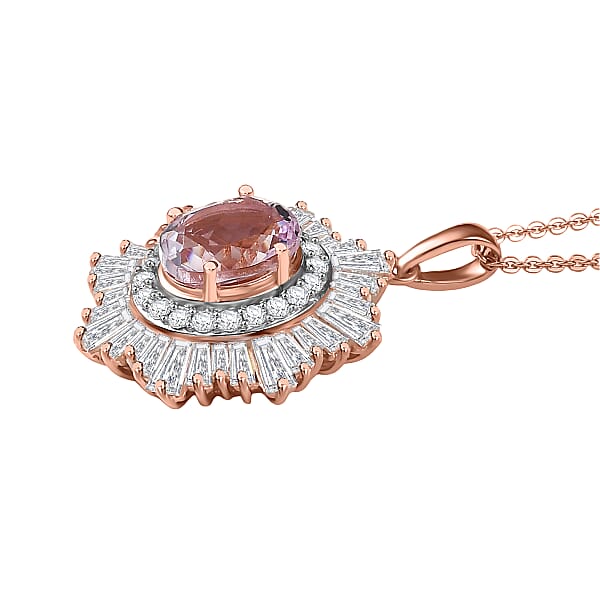 Shop Lc D'Joy Premium Martha Rocha Kunzite And Multi Gemstone 3.80 Ctw Celestial Bloom Pendant Necklace In 18K Vermeil Rose Gold Over Sterling Silver 20 Inches
