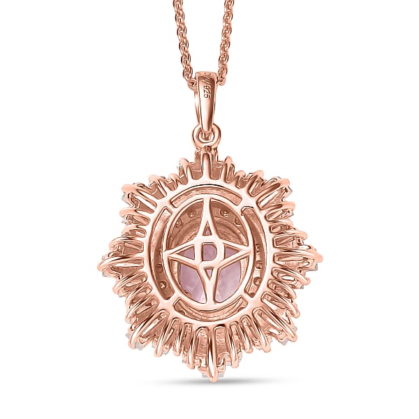 Shop Lc D'Joy Premium Martha Rocha Kunzite And Multi Gemstone 3.80 Ctw Celestial Bloom Pendant Necklace In 18K Vermeil Rose Gold Over Sterling Silver 20 Inches
