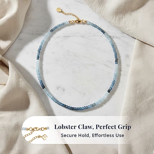 Shop Lc D'Joy Premium Multi Aquamarine 90.00 Ctw Beaded Necklace In 18K Vermeil Yellow Gold Over Sterling Silver 18-20 Inches
