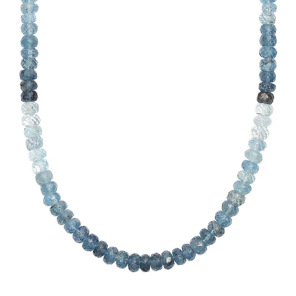 shop lc D'Joy Premium Multi Aquamarine 90.00 ctw Beaded Necklace in 18K Vermeil Yellow Gold Over Sterling Silver 18-20 Inches
