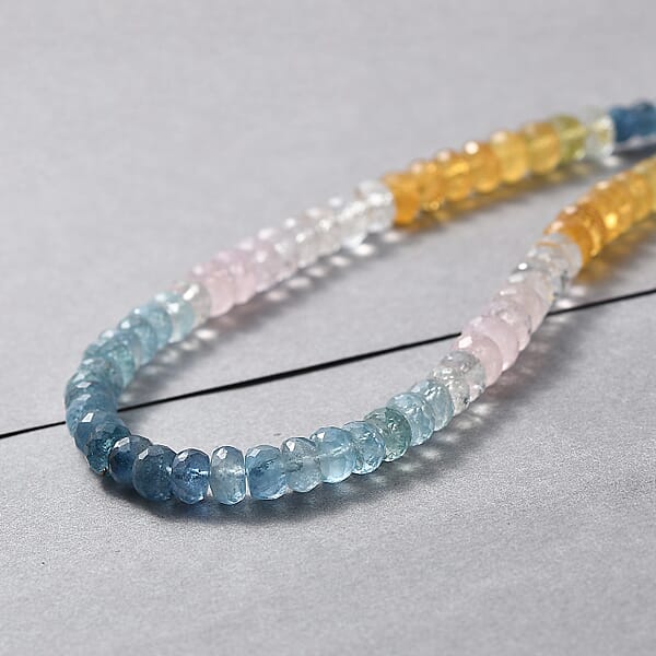 Shop Lc D'Joy Premium Multi Beryl 110.00 Ctw Beaded Necklace In 18K Vermeil Yellow Gold Over Sterling Silver 18-20 Inches