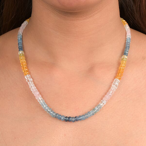 Shop Lc D'Joy Premium Multi Beryl 110.00 Ctw Beaded Necklace In 18K Vermeil Yellow Gold Over Sterling Silver 18-20 Inches