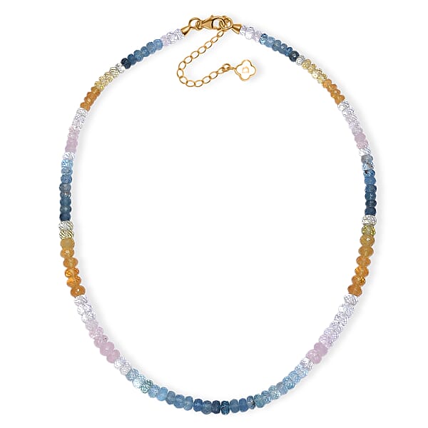 Shop Lc D'Joy Premium Multi Beryl 110.00 Ctw Beaded Necklace In 18K Vermeil Yellow Gold Over Sterling Silver 18-20 Inches