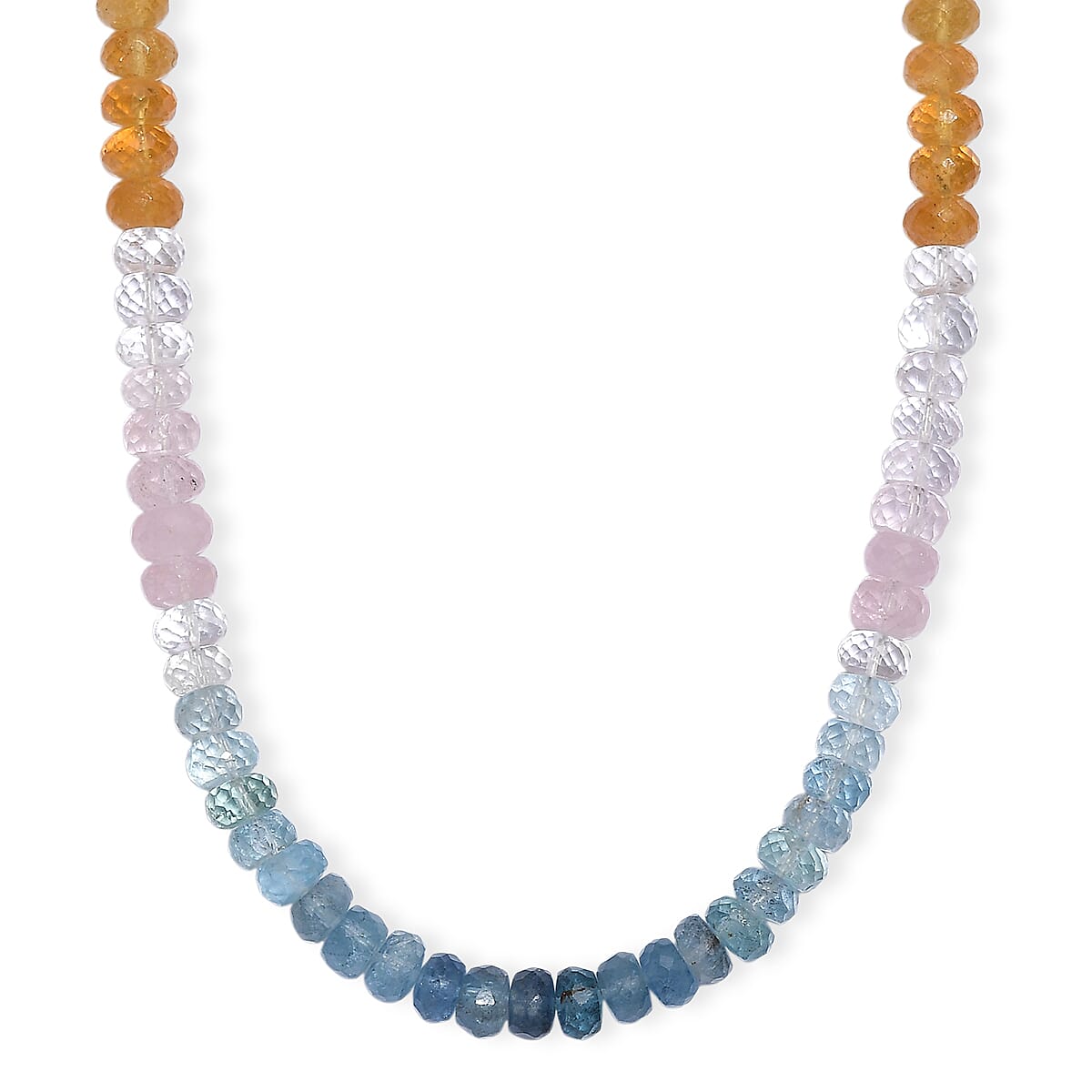 shop lc D'Joy Premium Multi Beryl 110.00 ctw Beaded Necklace in 18K Vermeil Yellow Gold Over Sterling Silver 18-20 Inches