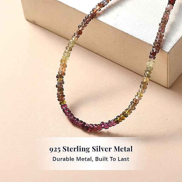 Shop Lc D'Joy Premium Multi Sapphire 45.00 Ctw Beaded Necklace In 18K Vermeil Yellow Gold Over Sterling Silver 18-20 Inches
