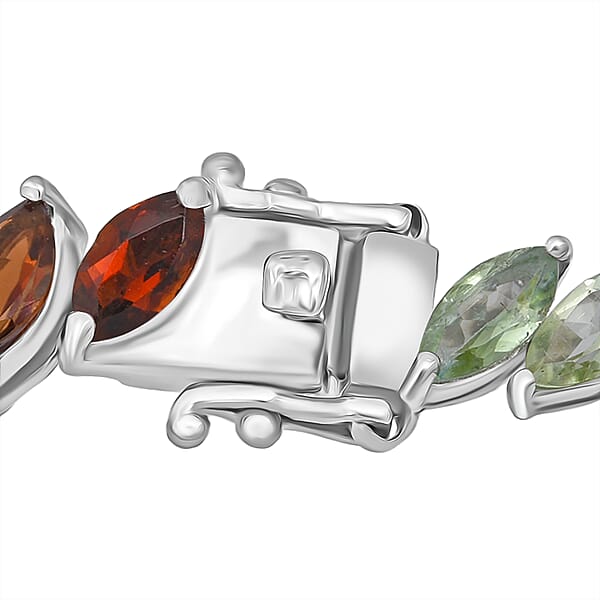 Shop Lc D'Joy Premium Multi-Tourmaline 10.35 Ctw Shades Of Forever Bracelet In Rhodium Over Sterling Silver (6.50 In)