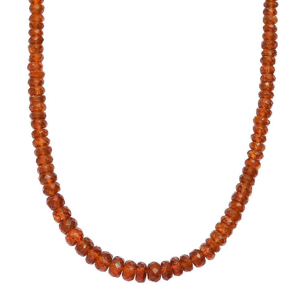 shop lc D'Joy Premium Orange Kyanite 95.00 ctw Beaded Necklace in 18K Vermeil Yellow Gold Over Sterling Silver 18-20 Inches