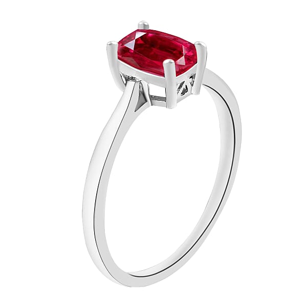 Shop Lc D'Joy Premium Ouro Fino Rubellite 1.35 Ctw Solitaire Ring In Platinum Over Sterling Silver