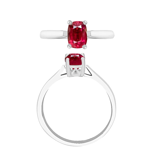 Shop Lc D'Joy Premium Ouro Fino Rubellite 1.35 Ctw Solitaire Ring In Platinum Over Sterling Silver