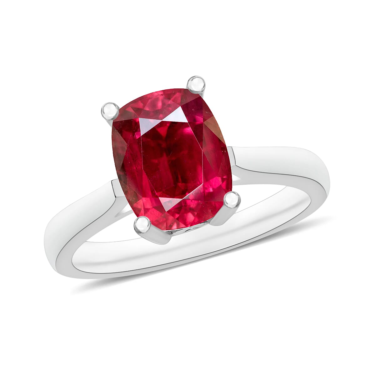 shop lc D'Joy Premium Ouro Fino Rubellite 1.35 ctw Solitaire Ring in Platinum Over Sterling Silver