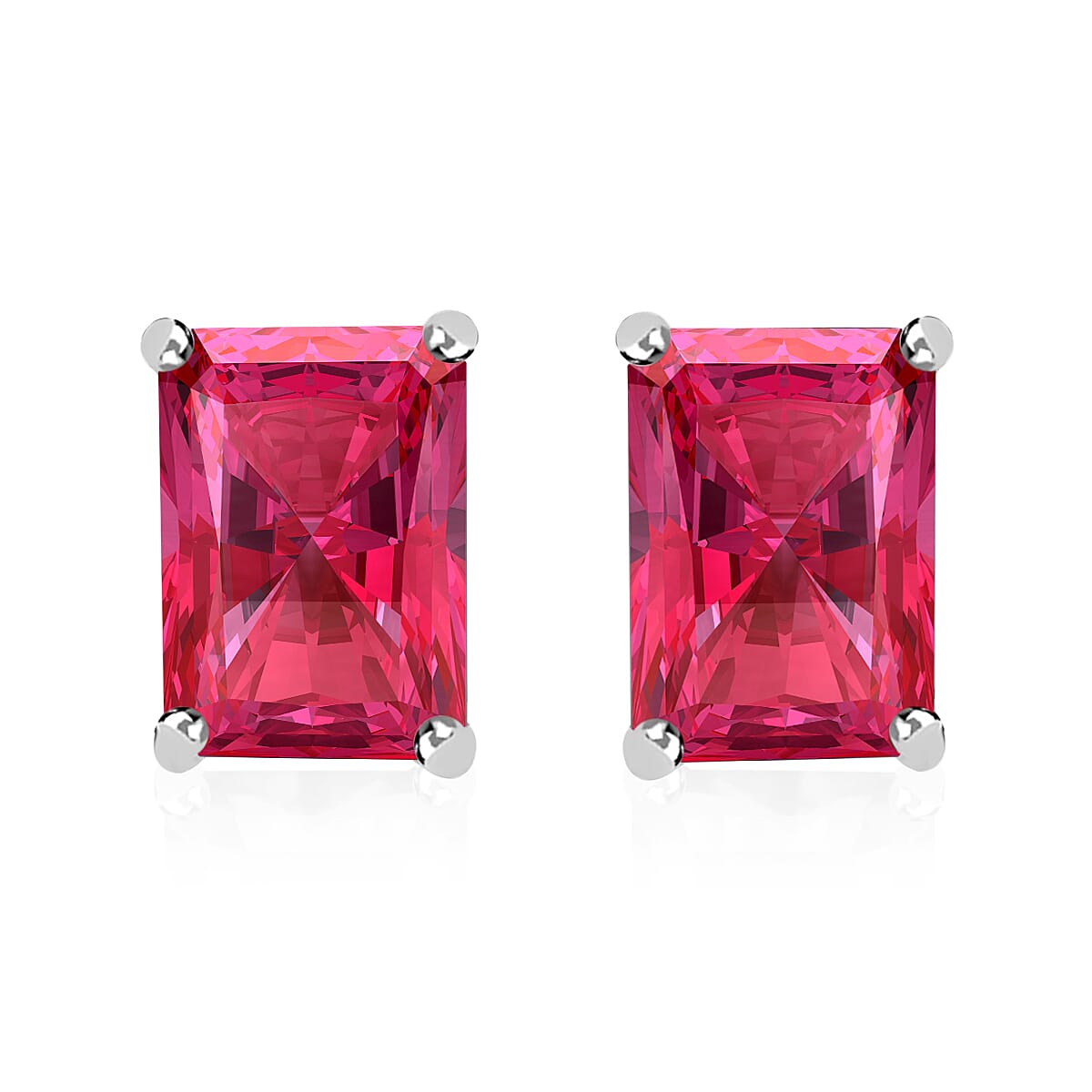 shop lc D'Joy Premium Ouro Fino Rubellite 2.50 ctw Solitaire Stud Earrings in Platinum Over Sterling Silver