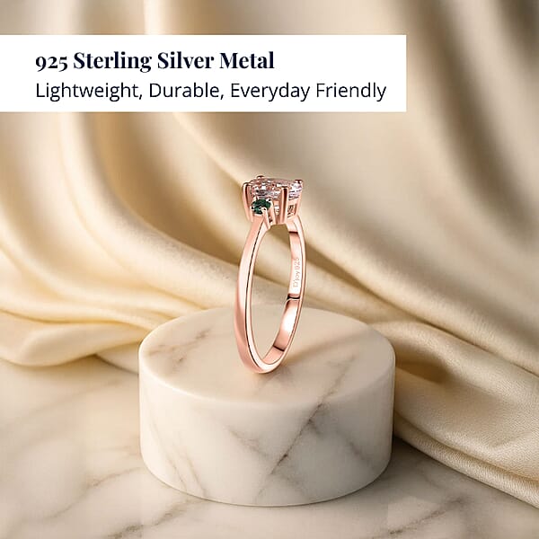 Shop Lc D'Joy Premium Pink Morganite And Diamond 0.50 Ctw Crown Blossom Ring In 18K Vermeil Rose Gold Over Sterling Silver