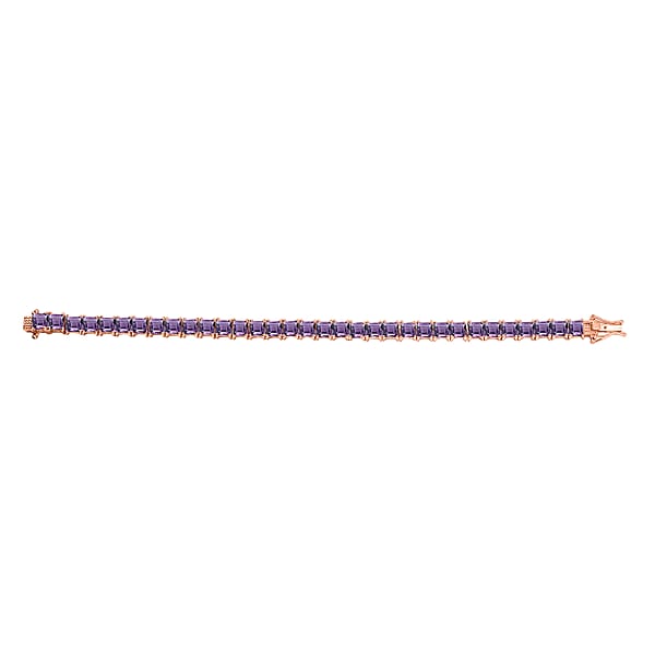Shop Lc D'Joy Premium Rose De France Amethyst 22.10 Ctw Tennis Bracelet In 18K Vermeil Rose Gold Over Sterling Silver (7.25 In)