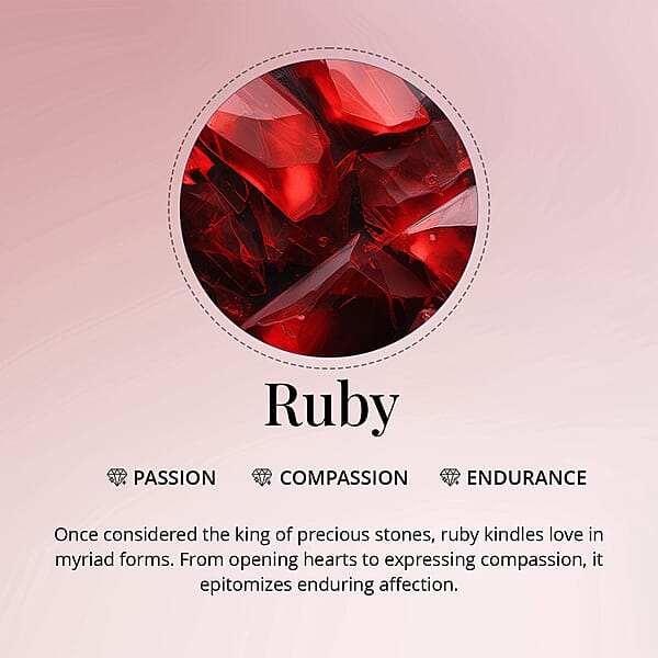 Shop Lc D'Joy Premium Royal Ruby And Moissanite 3.25 Ctw Art Deco Pendant Necklace In Rhodium Over Sterling Silver 20 Inches