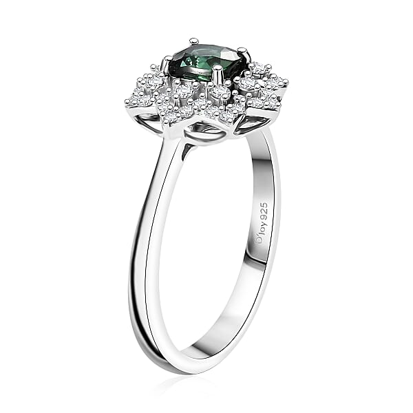 Shop Lc D'Joy Premium Santa Rosa Tourmaline And Moissanite 1.00 Ctw Ring In Rhodium Over Sterling Silver