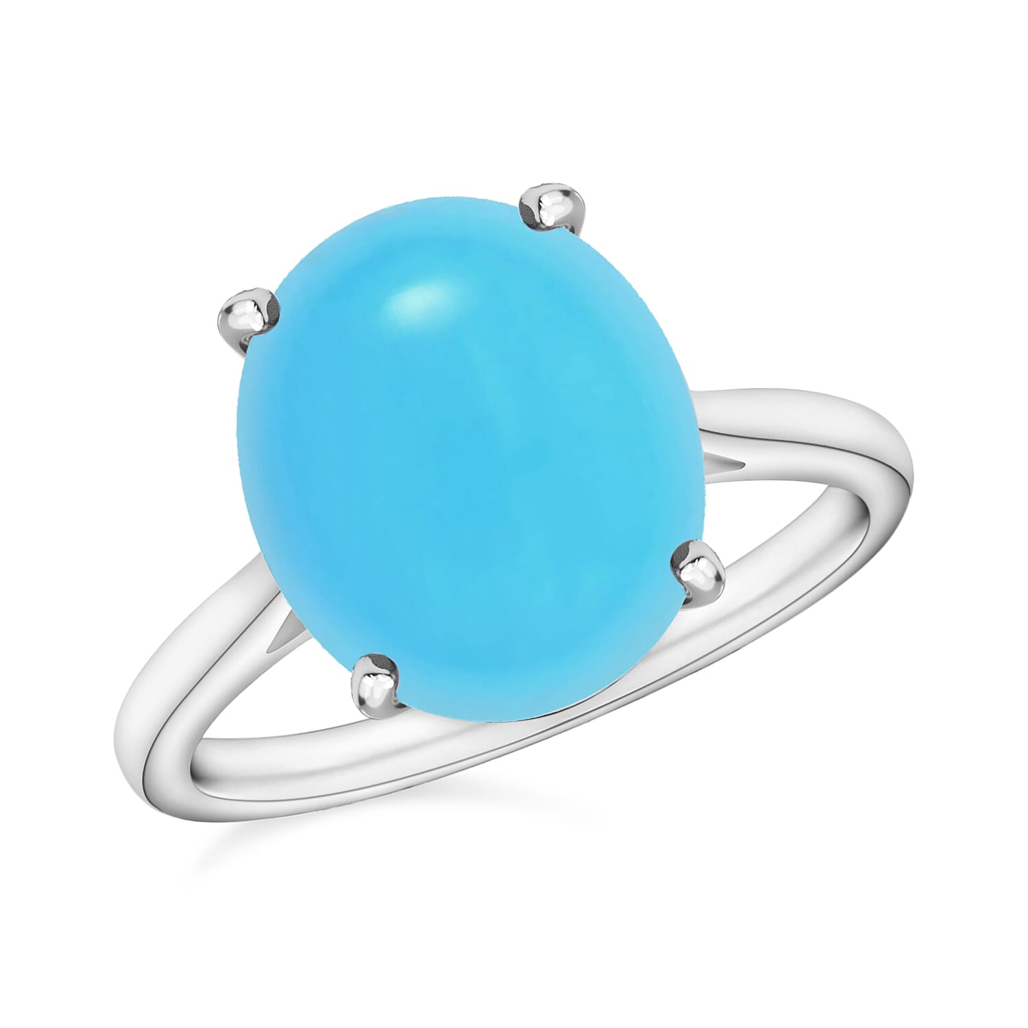 shop lc D'Joy Premium Sleeping Beauty Turquoise Solitaire Ring in Platinum Over Sterling Silver 2.60 ctw