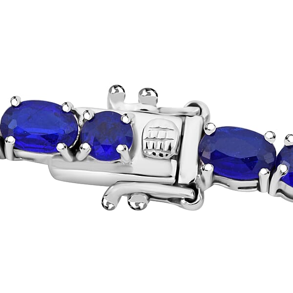 Shop Lc D'Joy Premium Tanzanian Blue Spinel (DF) 13.90 Ctw Midnight Elegance Bracelet In Rhodium Over Sterling Silver (6.50 In)