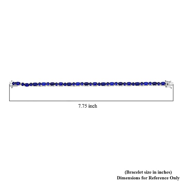 Shop Lc D'Joy Premium Tanzanian Blue Spinel (DF) 13.90 Ctw Midnight Elegance Bracelet In Rhodium Over Sterling Silver (6.50 In)