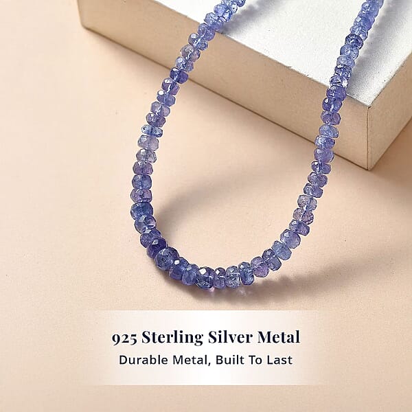 Shop Lc D'Joy Premium Tanzanite 70.00 Ctw Beaded Necklace In 18K Vermeil Yellow Gold Over Sterling Silver 18-20 Inches