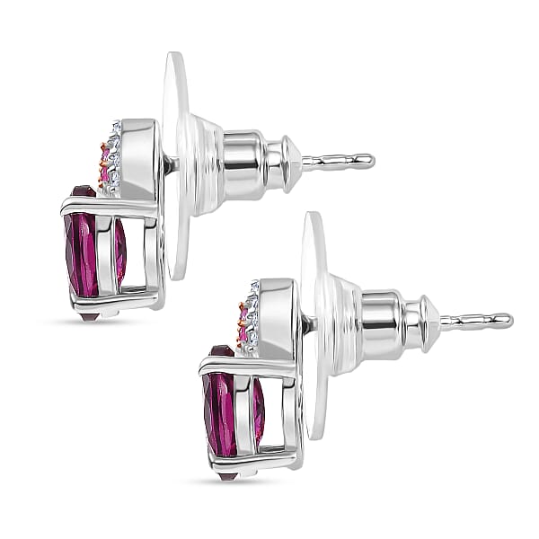 Shop Lc D'Joy Radiant Ember Garnet And Multi Gemstone 2.10 Ctw Infinity Earrings In Rhodium Over Sterling Silver