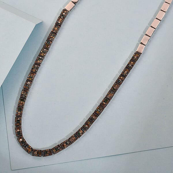 Shop Lc D'Joy Red Diamond Tennis Necklace Red Diamond Three Row Necklace Platinum Over Sterling Silver Necklace 16 Inch Necklace Diamond Jewelry For Her 3.85 Ctw