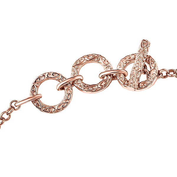 Shop Lc D'Joy Royal Lavender Spinel And Multi Gemstone 5.10 Ctw Toggle Grace Bracelet In 18K Vermeil Rose Gold Over Sterling Silver (6.50-8.0In)