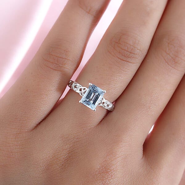 Shop Lc D'Joy Sky Blue Topaz White Topaz Ring In Sterling Silver 1.90 Ctw
