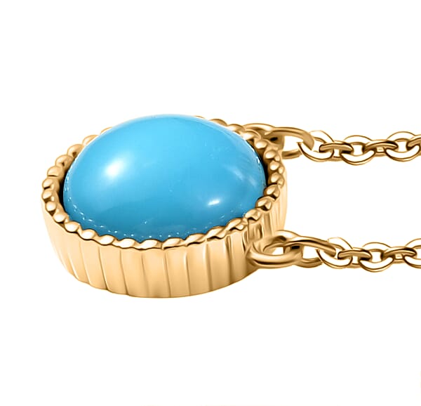 Shop Lc D'Joy Sleeping Beauty Turquoise 2.40 Ctw Fancy Necklace In 18K Vermeil Yellow Gold Over Sterling Silver 20 Inches