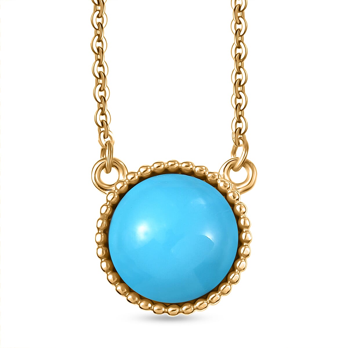 shop lc D'Joy Sleeping Beauty Turquoise 2.40 ctw Fancy Necklace in 18K Vermeil Yellow Gold Over Sterling Silver 20 Inches