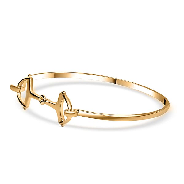 Shop Lc D'Joy Snaffle Openable Bangle Bracelet In 18K Vermeil Yellow Gold Over Sterling Silver (7.25 In) 7.97 Grams