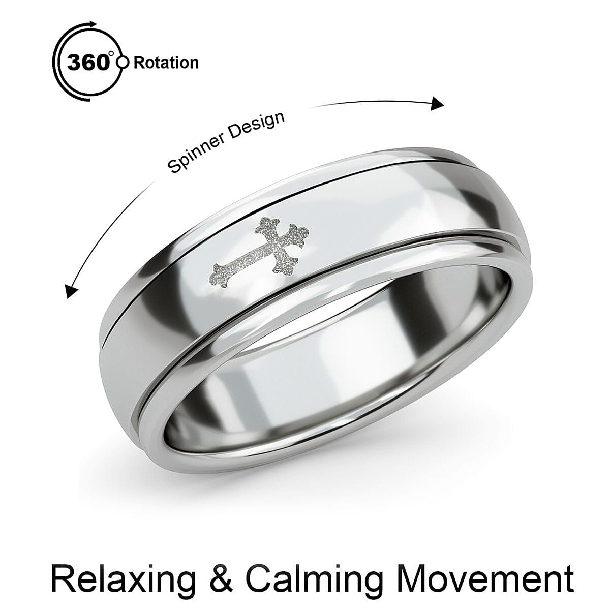 shop lc D'Joy Spinner Band Ring in Sterling Silver (4.85 Grams)