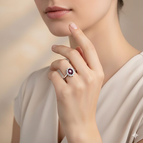 Shop Lc D'Joy Star Ruby White Zircon Ring In Rhodium Over Sterling Silver 2.00 Ctw