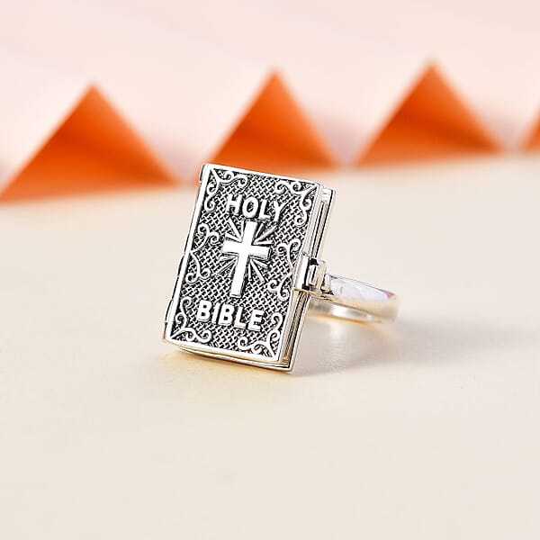 Shop Lc D'Joy Sterling Silver Holy Cross Bible Ring 8.50 Grams