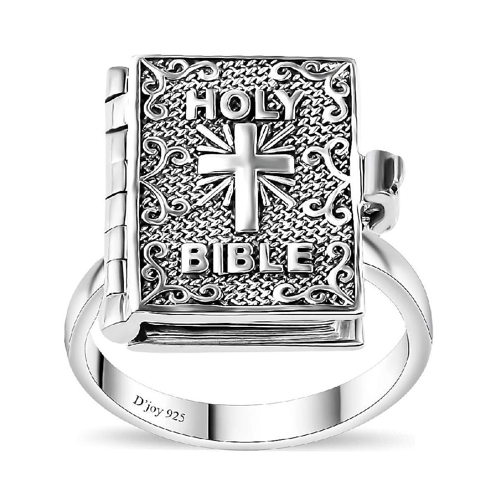 shop lc D'Joy Sterling Silver Holy Cross Bible Ring 8.50 Grams