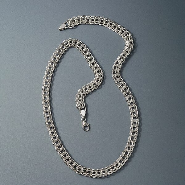 Shop Lc D'Joy Sterling Silver Oval Link Necklace (20 Inches) (36.50 Grams)