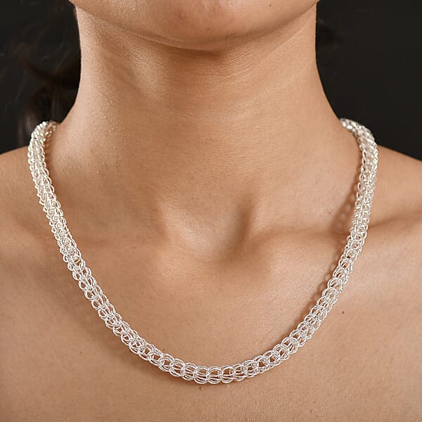 Shop Lc D'Joy Sterling Silver Oval Link Necklace (20 Inches) (36.50 Grams)