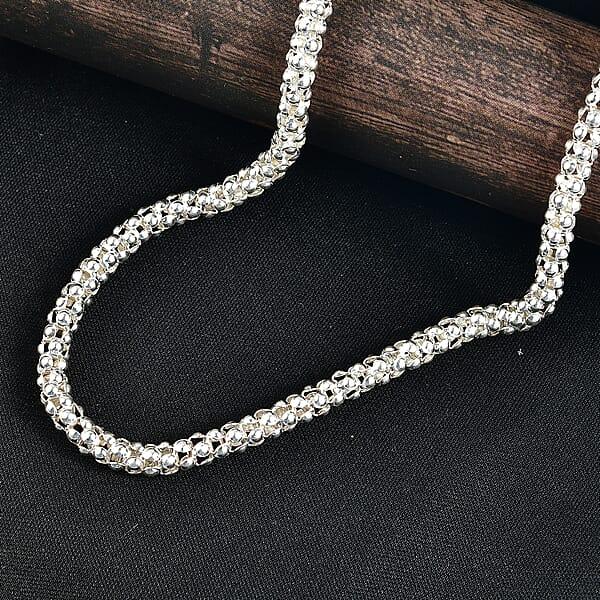 Shop Lc D'Joy Sterling Silver Popcorn Bead Chain Necklace (20 Inches) (23.10 Grams)