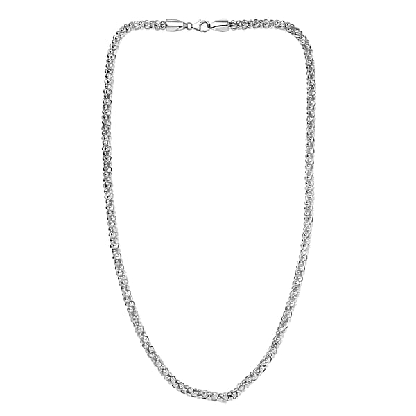 Shop Lc D'Joy Sterling Silver Popcorn Bead Chain Necklace (20 Inches) (23.10 Grams)
