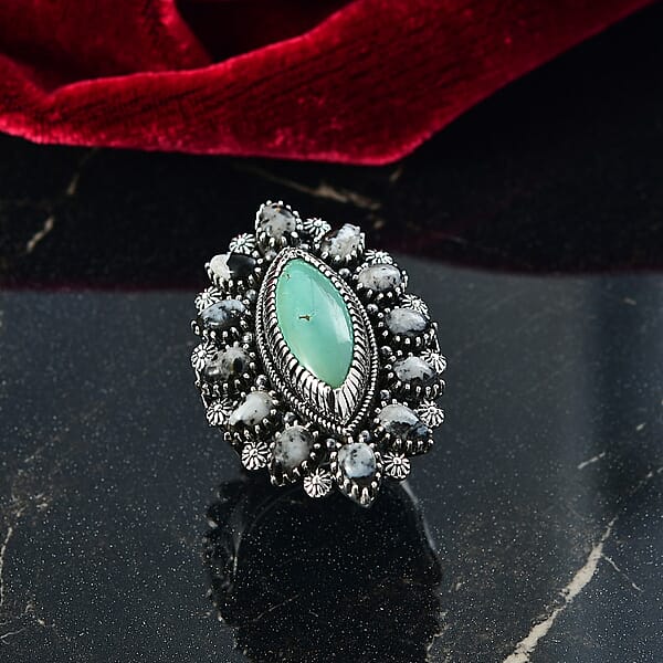 Shop Lc D'Joy Tahoe Nevada Turquoise White Buffalo Artisan Crafted Ring In Sterling Silver 11.80 Ctw